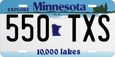 MN license plate 550TXS