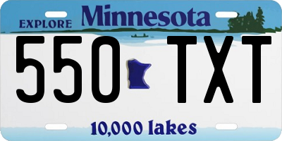 MN license plate 550TXT