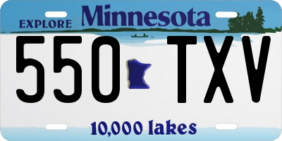 MN license plate 550TXV