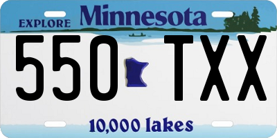MN license plate 550TXX