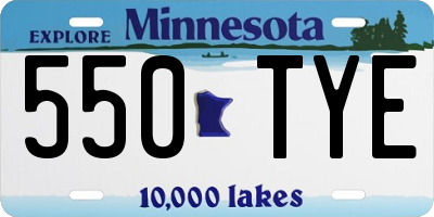 MN license plate 550TYE