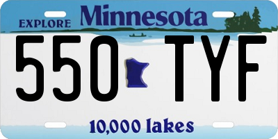 MN license plate 550TYF