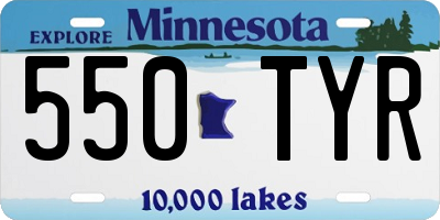 MN license plate 550TYR