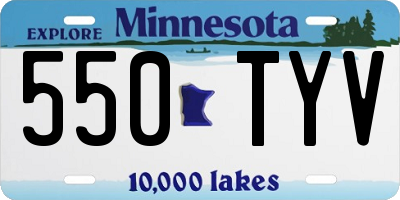 MN license plate 550TYV