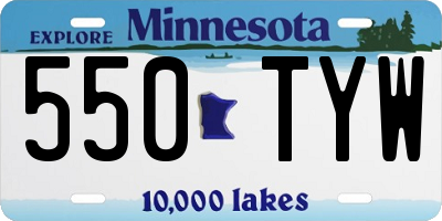 MN license plate 550TYW