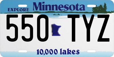 MN license plate 550TYZ