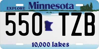 MN license plate 550TZB