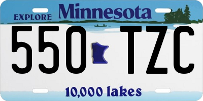 MN license plate 550TZC
