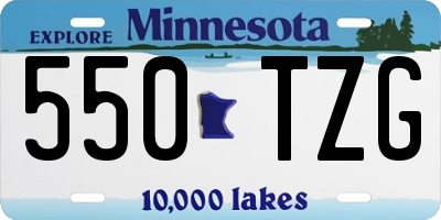 MN license plate 550TZG