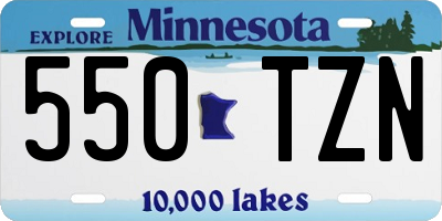 MN license plate 550TZN