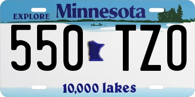 MN license plate 550TZO