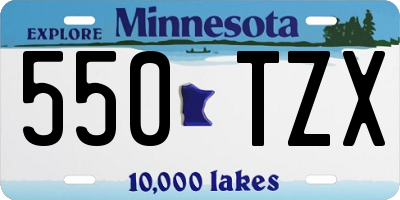 MN license plate 550TZX