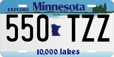MN license plate 550TZZ