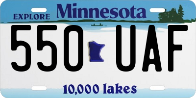 MN license plate 550UAF