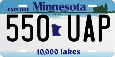 MN license plate 550UAP
