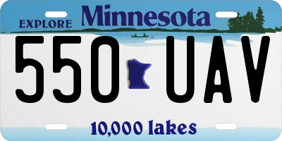 MN license plate 550UAV