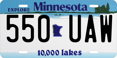 MN license plate 550UAW