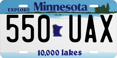 MN license plate 550UAX