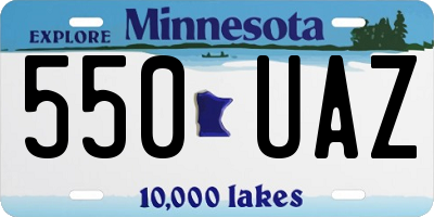 MN license plate 550UAZ