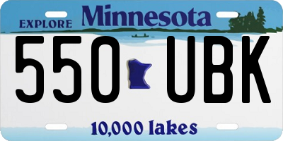 MN license plate 550UBK