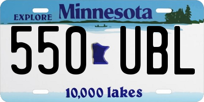 MN license plate 550UBL