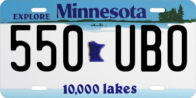 MN license plate 550UBO