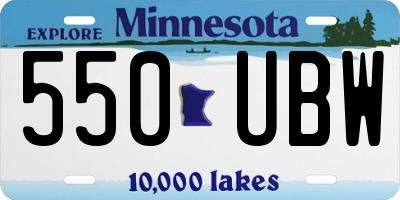 MN license plate 550UBW