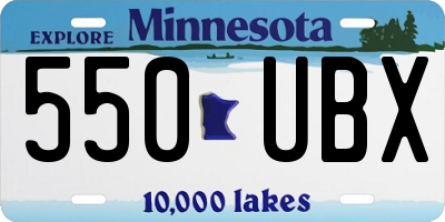 MN license plate 550UBX