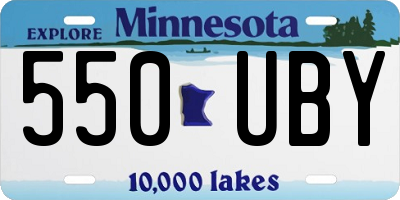MN license plate 550UBY