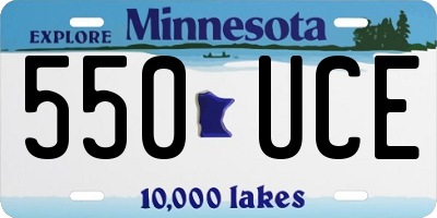 MN license plate 550UCE