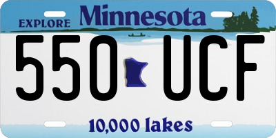 MN license plate 550UCF