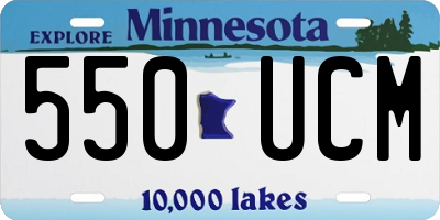 MN license plate 550UCM