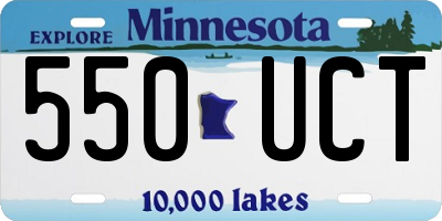 MN license plate 550UCT