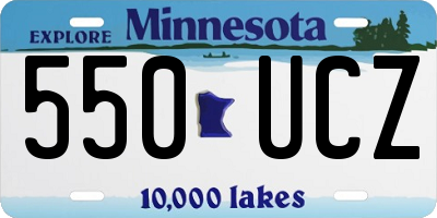 MN license plate 550UCZ