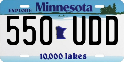 MN license plate 550UDD