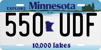 MN license plate 550UDF