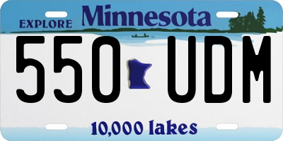 MN license plate 550UDM
