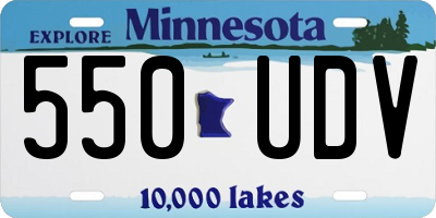 MN license plate 550UDV