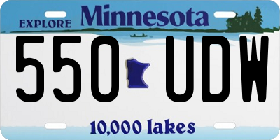 MN license plate 550UDW