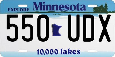 MN license plate 550UDX