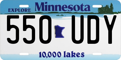 MN license plate 550UDY