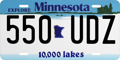 MN license plate 550UDZ