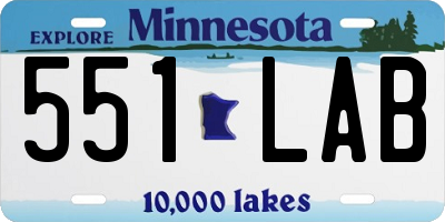 MN license plate 551LAB