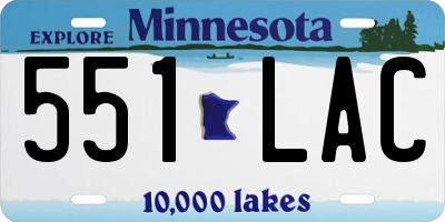 MN license plate 551LAC