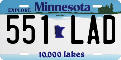 MN license plate 551LAD