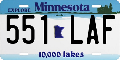 MN license plate 551LAF