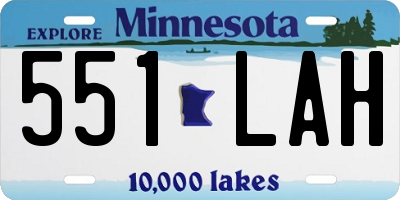 MN license plate 551LAH