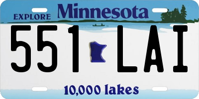MN license plate 551LAI