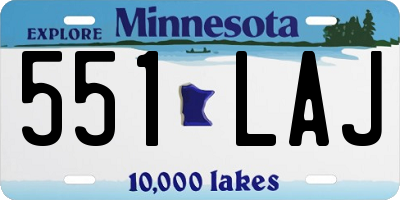 MN license plate 551LAJ
