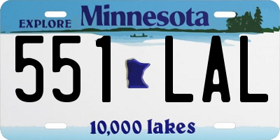 MN license plate 551LAL